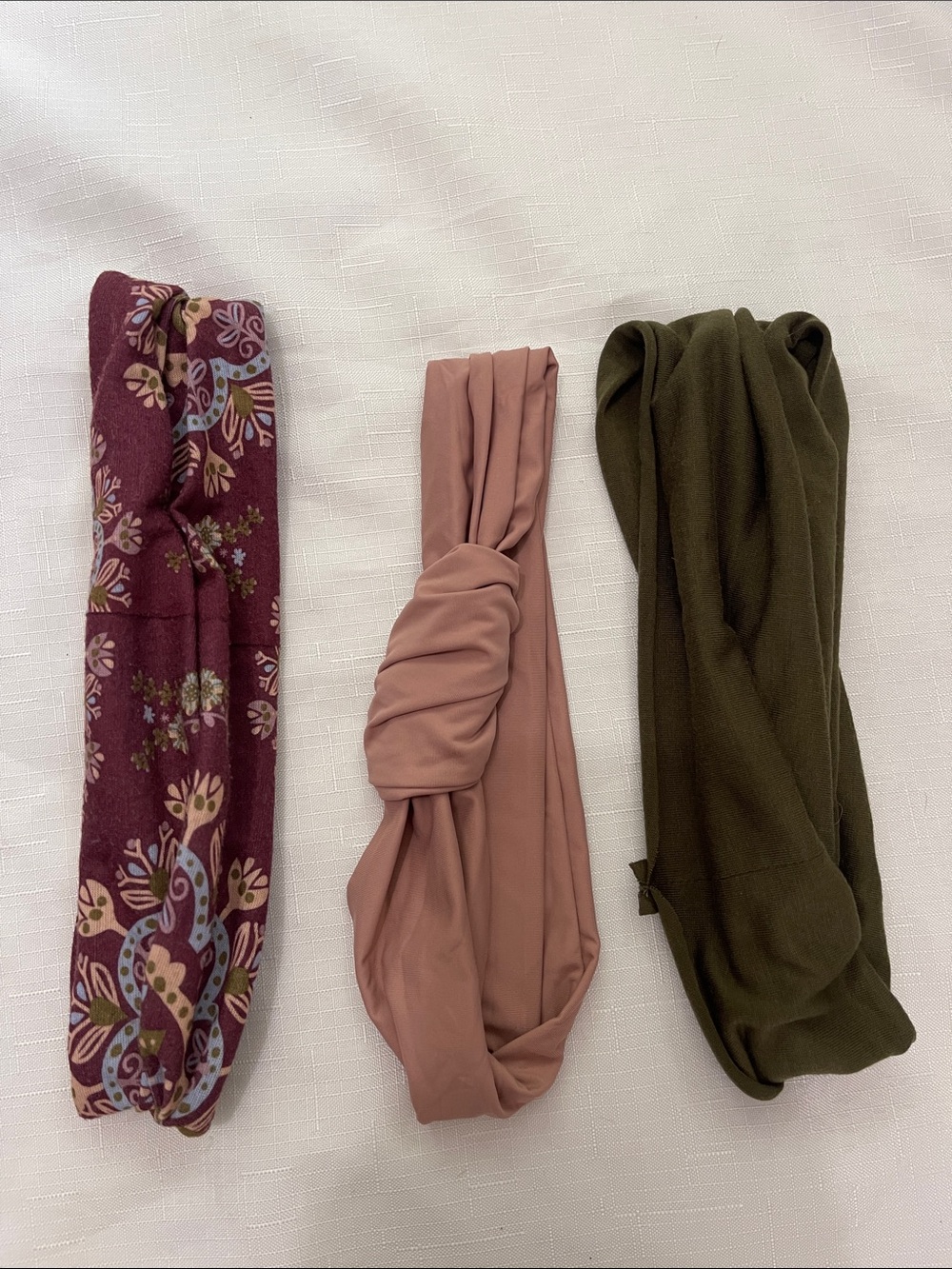 Women’s Headband Set - Pink, Olive & Burgundy